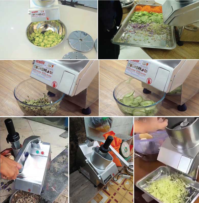 Máy cắt rau củ VC60N Hình ảnh test máy thực tế