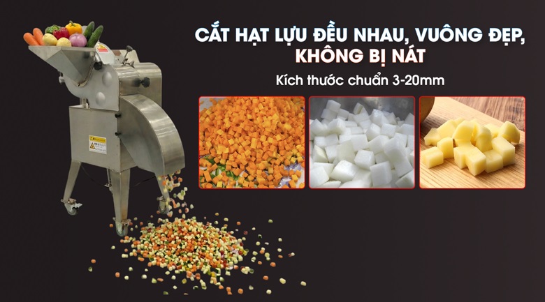 Máy cắt hạt lựu MCL120 Cắt hạt lựu đều, kích thước chuẩn