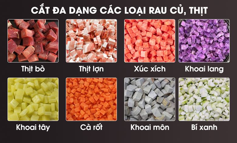 Máy cắt hạt lựu MCL120 Cắt được nhiều loại rau củ và thịt
