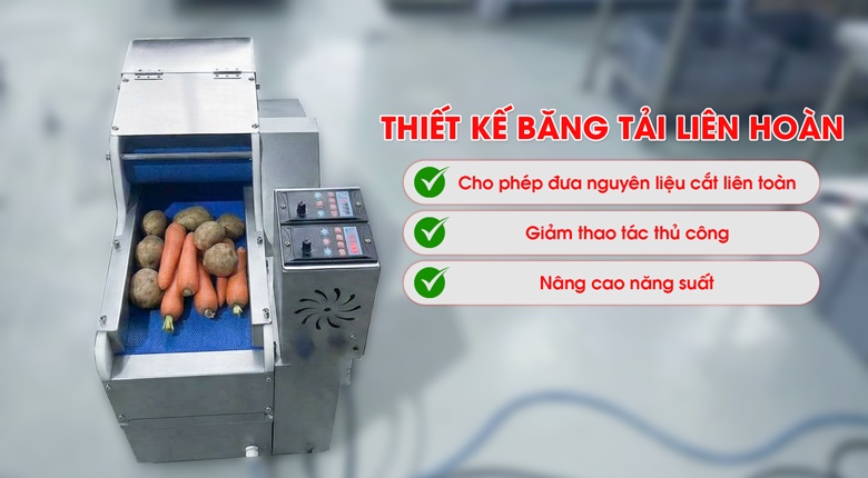 Máy cắt rau củ liên hoàn JY-200 Thiết kế băng tải liên hoàn