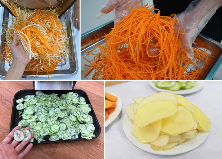 Máy cắt lát sợi củ quả QSP30 Thành phẩm thực tế